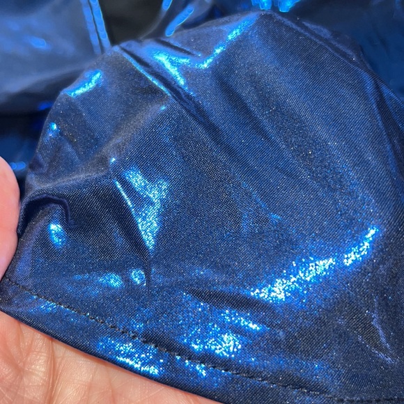 Zara Blue Metallic Body Suit - Picture 6 of 11